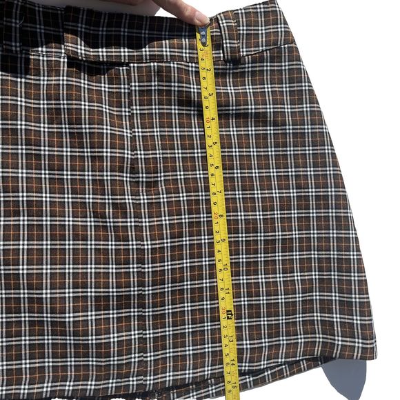 Kookai Plaid Mini Skirt Dark Academia Fall Size 36 - Picture 7 of 9